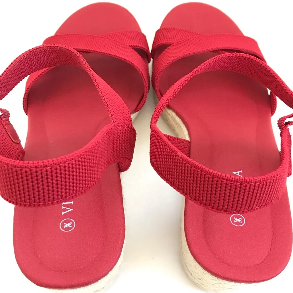 VIVAIA Wedge Sandals Espadrille Sally Sandals Red Women’s Size 9.5